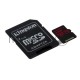 Флеш карта microSD 64GB Kingston microSDXC Class UHS-I U3 V30 Canvas React (SD адаптер) 80MB/s