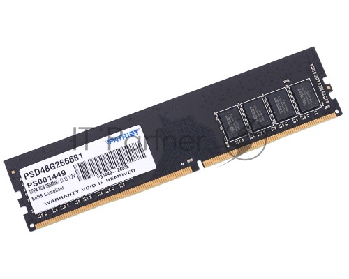 Оперативная память Patriot 8Gb DDR4 2666MHz (pc-21300) PSD48G266681 CL19 DIMM 288-pin 1.2В single rank Оперативная память Patriot 8Gb DDR4 2666MHz (pc-21300) PSD48G266681 CL19 DIMM 288-pin 1.2В single rank