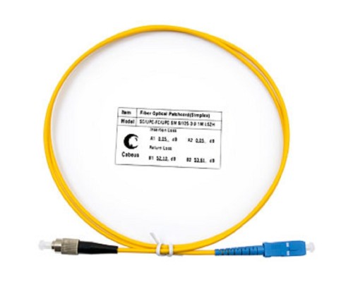 [Cabeus Патч-корды волоконно-оптические, пигтейлы] Cabeus FOP(s)-9-SC-FC-1m Шнур оптический simplex SC-FC 9/125 sm 1м LSZH