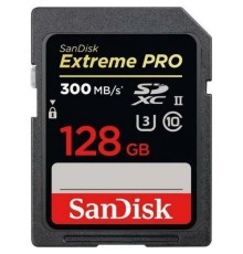 SecureDigital 128GB SanDisk SDXC Class 10 V90 UHS-II U3 Extreme Pro, 300MB/s