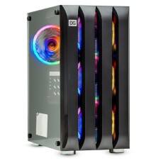 Exegate EX294476RUS Корпус Minitower  Mistery R3-NPX400 (mATX, БП 400NPX с вент. 12 см, 2*USB+1*USB3.0, аудио, черный, 4 вент. 12см с RGB подсветкой, боковая панель - закаленное стекло)