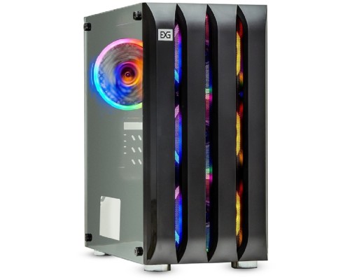 [Корпуса] Exegate EX294478RUS Корпус Minitower  Mistery R3-NPX500 (mATX, БП 500NPX с вент. 12 см, 2*USB+1*USB3.0, аудио, черный, 4 вент. 12см с RGB подсветкой, боковая панель - закаленное стекло)