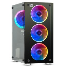 Exegate EX294482RUS Корпус Minitower  Mistery X2-NPX500 (mATX, БП 500NPX с вент. 12 см, 2*USB+1*USB3.0, аудио, черный, 4 вент. 12см с RGB подсветкой, боковая панель - закаленное стекло)