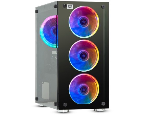 [Корпуса] Exegate EX294482RUS Корпус Minitower  Mistery X2-NPX500 (mATX, БП 500NPX с вент. 12 см, 2*USB+1*USB3.0, аудио, черный, 4 вент. 12см с RGB подсветкой, боковая панель - закаленное стекло)