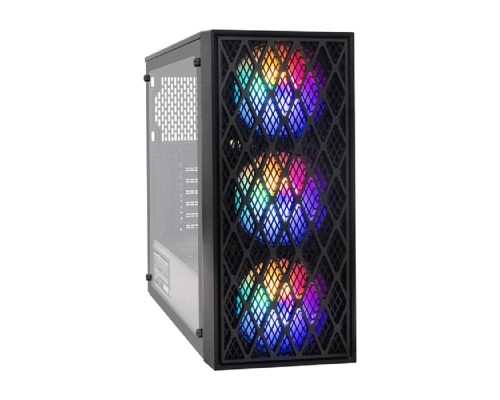 [Корпуса] Корпус Miditower ExeGate EVO-8243-NPX700 (ATX, БП 700NPX с вент 12 см, 2*USB+1*USB3.0, черный, 3 вент. с RGB подсветкой, боковая панель - закаленное стекло)