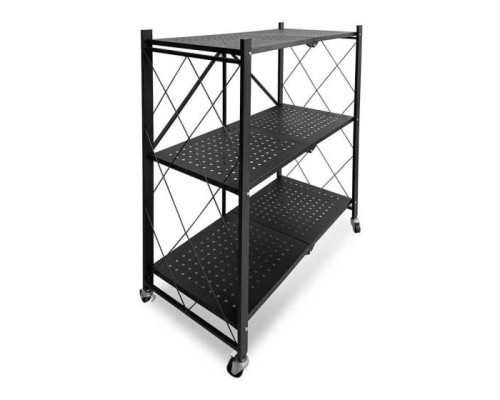 [Металлические стеллажи] Стеллаж складной ГЕЛЕОС Атлант-3 (АСТ-31) металл, размер 730х400х885 мм, черный