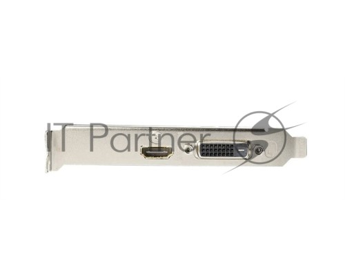 Видеокарта Gigabyte GV-N1030D4-2GL NVidia GeForce GT 1030, 2Gb DDR4/64-bit, PCI-Ex16 3.0, DVI-Dx1, HDMI2.0bx1, LP, 2-slot cooler, Retail