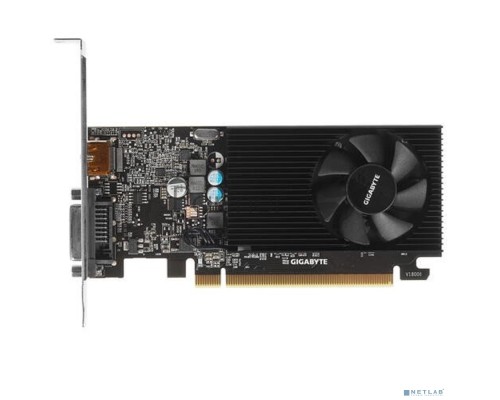 Видеокарта Gigabyte GV-N1030D4-2GL NVidia GeForce GT 1030, 2Gb DDR4/64-bit, PCI-Ex16 3.0, DVI-Dx1, HDMI2.0bx1, LP, 2-slot cooler, Retail