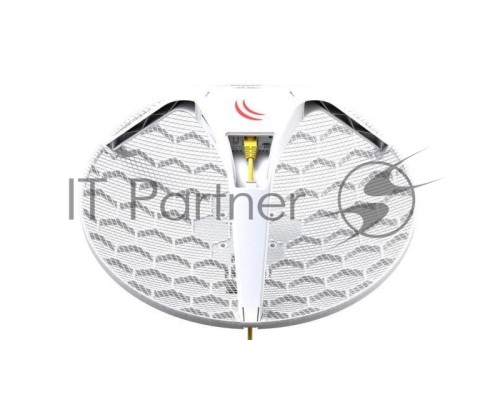 Точка доступа Mikrotik RBLHG-2nD-XL with 21dBi 2.4GHz antenna, Dual Chain 802.11bgn wireless, 650MHz CPU, 64MB RAM, 1 x LAN, POE, PSU, pole mount, RouterOS L3 {4}