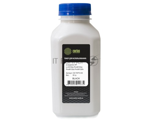 Тонер Cactus CS-THP10-55 черный пакет 55гр. для принтера HP LJ M104a Pro/M104w Pro/M132a Pro/M132fn Pro /M132fw Pro/ M132nw Pro