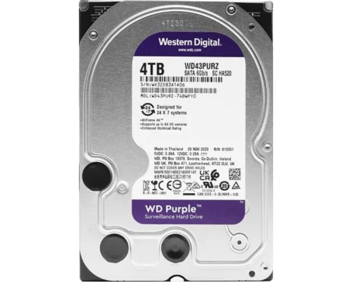 [Жесткий диск] 4TB WD Purple (WD43PURZ) {Serial ATA III, 5400- rpm, 256Mb, 3.5