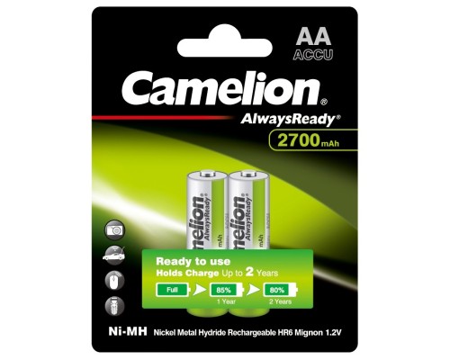 [Аккумулятор] Camelion Always Ready AA-2700mAh Ni-Mh BL-2 (NH-AA2700BP2, аккумулятор,1.2В)