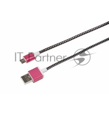 Кабель Rexant (18-4240) USB кабель microUSB, шнур в тканевой оплетке, черный (усиленный) 