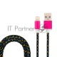 Кабель Rexant (18-4245) USB кабель для iPhone 5/6/7 моделей, шнур в тканевой оплетке, черный