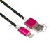 Кабель Rexant (18-4245) USB кабель для iPhone 5/6/7 моделей, шнур в тканевой оплетке, черный