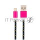 Кабель Rexant (18-4245) USB кабель для iPhone 5/6/7 моделей, шнур в тканевой оплетке, черный
