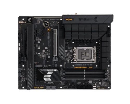[Материнская плата] ASUS TUF GAMING H770-PRO WIFI (Socket 1700,ATX,4xDDR5(128GB), DP/HDMI, 1xPCIe 5.0x16/1xPCIe 4.0x16/2xPCIe 4.0, 1xLAN (2.5GbE), Wi-Fi, BT, 4xSATA 6Gb/s, 4xM.2, 1xType-C, 6xUSB 3.2)