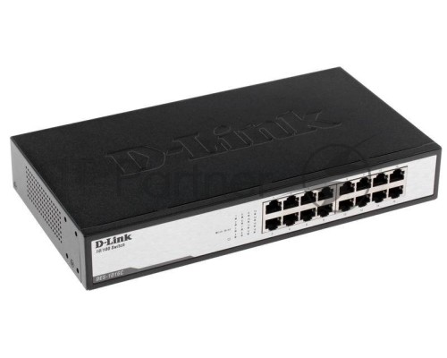 Неуправляемый коммутатор D-Link DES-1016D/H1A с 16 портами 10/100Base-TX, функцией энергосбережения и поддержкой QoS