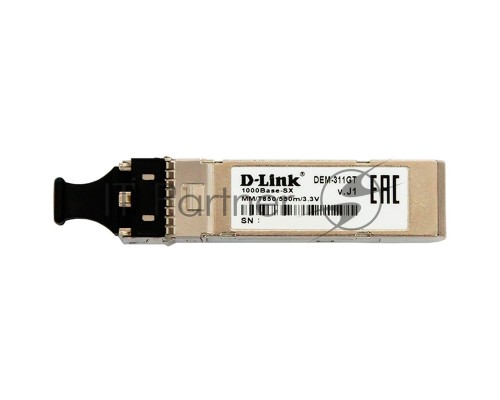 Трансивер D-Link 311GT/A1A SFP-трансивер с 1 портом 1000Base-SX для многомодового оптического кабеля (до 550 м)