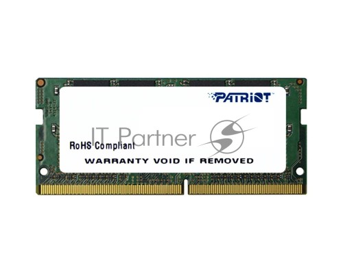 Модуль памяти Patriot SO-DIMM DDR4 8Gb 2400MHz Patriot PSD48G240082S RTL PC4-17000 CL17 260-pin 1.2В dual rank Модуль памяти Patriot SO-DIMM DDR4 8Gb 2400MHz Patriot PSD48G240082S RTL PC4-17000 CL17 260-pin 1.2В dual rank