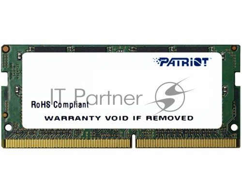 Модуль памяти Patriot SO-DIMM DDR4 8Gb 2400MHz Patriot PSD48G240082S RTL PC4-17000 CL17 260-pin 1.2В dual rank Модуль памяти Patriot SO-DIMM DDR4 8Gb 2400MHz Patriot PSD48G240082S RTL PC4-17000 CL17 260-pin 1.2В dual rank