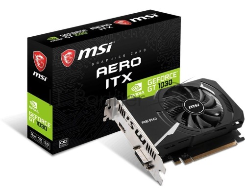Видеокарта MSI PCIE16 GT1030 2GB GDDR4 GT 1030 AERO ITX 2GD4 OC
