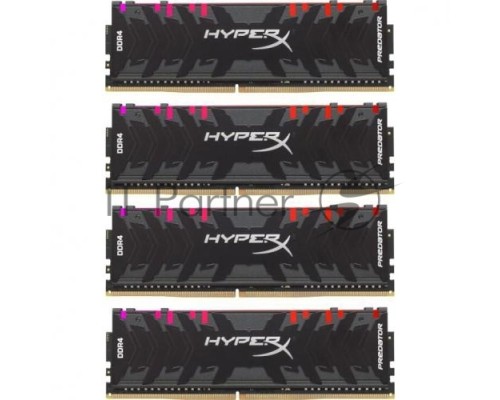 Модуль памяти Kingston DIMM DDR4 32GB 2933MHz CL15 (Kit of 4) XMP HyperX Predator RGB
