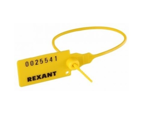 [Протяжки кабельные] Rexant Пломба пластиковая номерная 220 мм желтая (1шт) (07-6112)