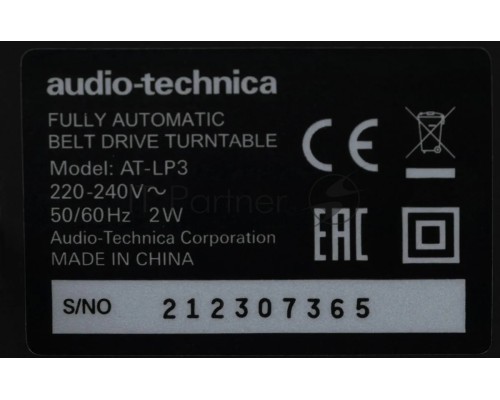 Проигрыватель винила Audio-Technica AT-LP3BK полностью автоматический черный Проигрыватель винила Audio-Technica AT-LP3BK полностью автоматический черный