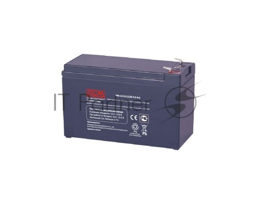 Батарея Powercom PM-12-9.0 (12V 9Ah) клемма T2(250)/T1(187)