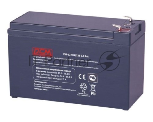 Батарея Powercom PM-12-9.0 (12V 9Ah) клемма T2(250)/T1(187)