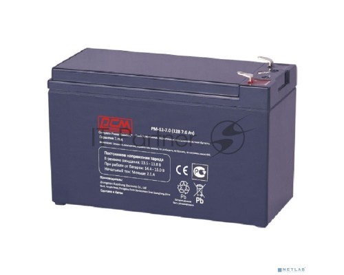 Батарея Powercom PM-12-7.0 (12V 7.0Ah)клемма T2(250)/T1(187)