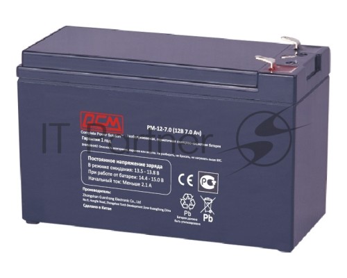 Батарея Powercom PM-12-7.0 (12V 7.0Ah)клемма T2(250)/T1(187)