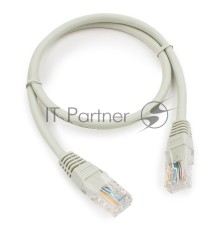 Патч-корд медный UTP Cablexpert PP10-0.5M кат.5, 0.5м, литой, многожильный (серый)