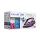 Утюг Galaxy Line GL 6124, фиолетовый с белым, паровой, 2500 Вт, постоянный пар 50 г/мин, паровой удар 230 г/мин, функции: самоочистка, антикапля, антинакипь, функция увлажнения, вертикальное отпаривание, защита от перегрева, индикатор нагрева, керамическ