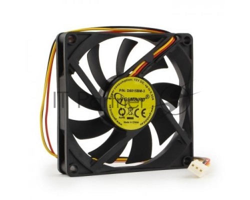 Вентилятор Gembird D8015ВM-3, 80x80x15 подшипник, 3 pin, провод 30 см , OEM {100}