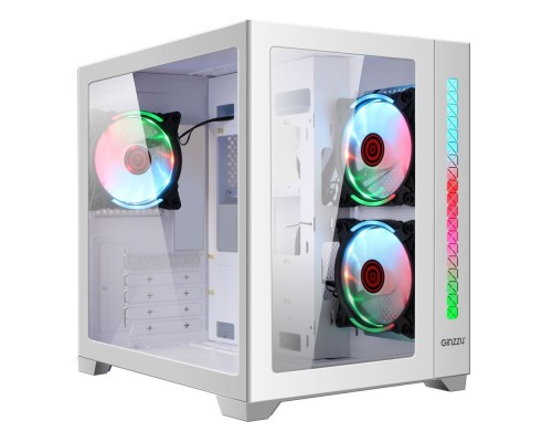 [корпус] Ginzzu V450 RGB Белый CRC6  FAN12CM RGB*3