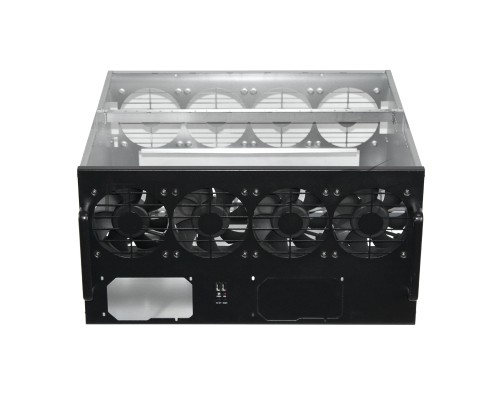 Корпус для майнинга Exegate EX270771RUS Pro 8-430 <без БП, 2*USB, 4*fan 120мм, места под: 8 видеокарт, 2 БП>