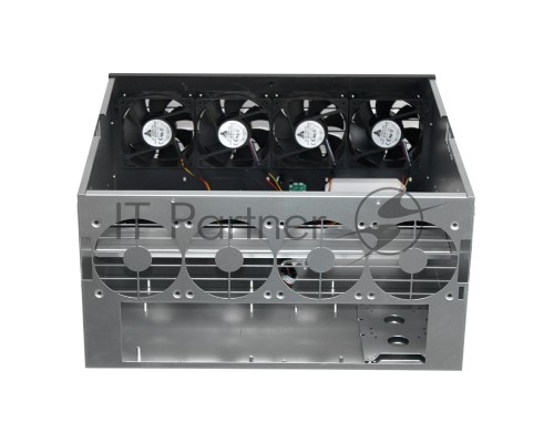Корпус для майнинга Exegate EX270771RUS Pro 8-430 <без БП, 2*USB, 4*fan 120мм, места под: 8 видеокарт, 2 БП>