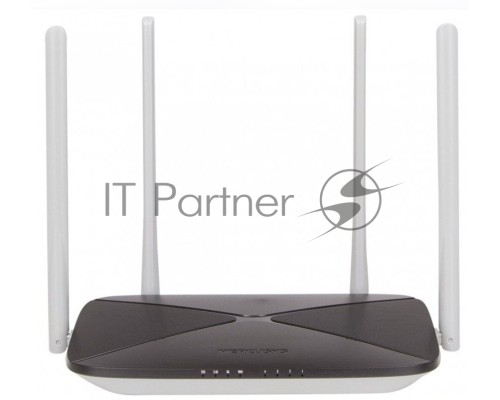 Беспроводный маршрутизатор Mercusys AC12, Dual Band, (867Мбит/с на 5 ГГц + 300Мбит/с на 2,4 ГГц)  4 порта 100 Мбит/с, 4 фиксированных антенны