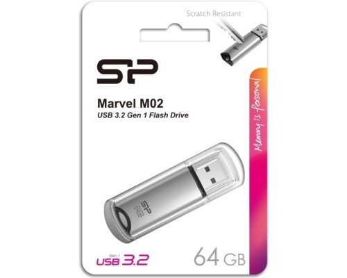 [Носитель информации] Silicon Power USB Drive 64GB Marvel M02, USB 3.0, Серебро (SP064GBUF3M02V1S)
