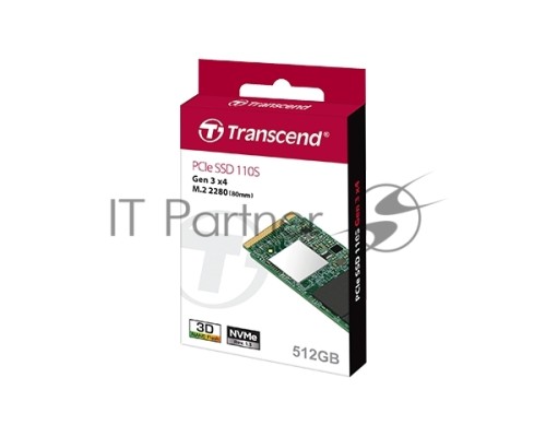 Накопитель SSD 256GB Transcend MTE110S, 3D TLC NAND, M.2 2280,PCIe Gen3x4, DRAM-less
