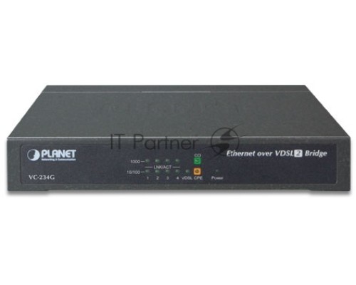 Конвертер Ethernet в VDSL2 VC-234G , внешний БП 4-Port 10/100/1000T Ethernet to VDSL2 Bridge - 30a profile w/ G.vectoring, RJ11