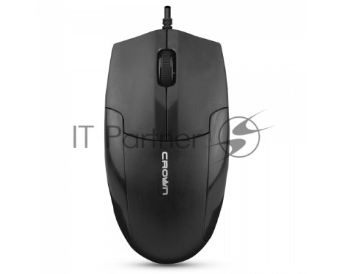 Мышь проводная Crown CMM-047 черный, 1000 dpi, USB, кнопки - 4