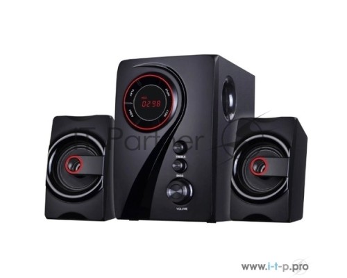 Мультимедийная акустическая система GINZZU GM-406 2.1 с Bluetooth. Выходная мощность (RMS) 40 Вт. Диапазон воспроизводимых частот: 40Гц - 20КГц. Bluetooth: V2.1. Встроенный аудио-плеер: SD-card, USB-flash до 32 ГБ. FM радио: 87.5МГц - 108.0МГц. Вход AUX:
