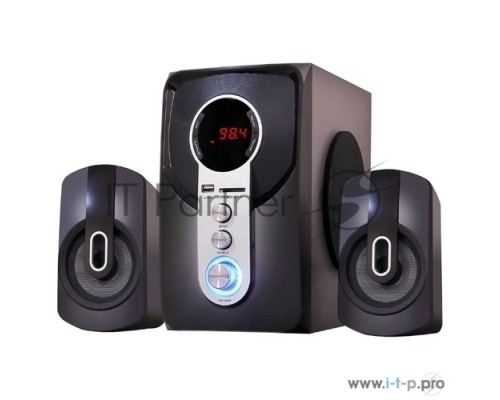 Мультимедийная акустическая  система GINZZU GM-405  2.1 с Bluetooth. Выходная мощность (RMS) 40 Вт. Диапазон воспроизводимых частот: 40Гц - 20КГц. Встроенный аудио-плеер: SD-card, USB-flash до 32 ГБ. FM радио: 87.5МГц - 108.0МГц. Вход AUX: стерео вход (2