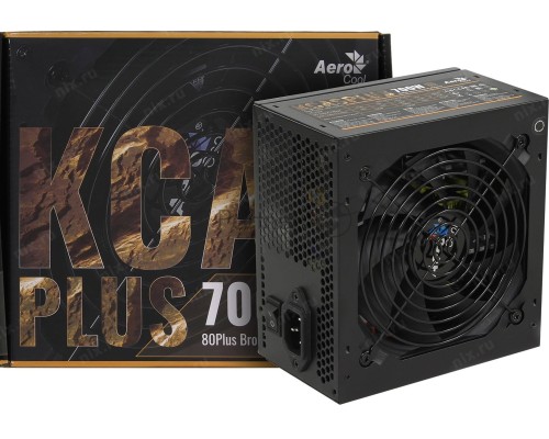 Блок питания Aerocool, 700W KCAS-700W PLUS, 700Вт, 80 PLUS bronze, 120мм, черный