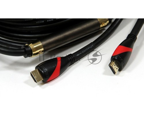 Кабель HDMI 19M/M ver. 2.0, 2 фильтра, с усилителем , 20m VCOM <CG525D-R-20.0>    