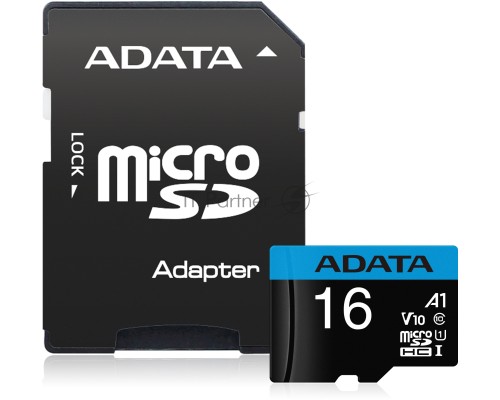 Флеш карта microSD 16GB ADATA microSDHC Class 10 UHS-I A1 100/10 MB/s (SD адаптер)