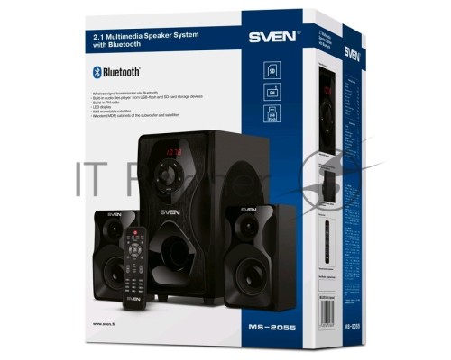 Акустическая система   SVEN AC MS-2055, черный (55Вт, FM-тюнер, USB/SD, дисплей, ПДУ, Bluetooth)